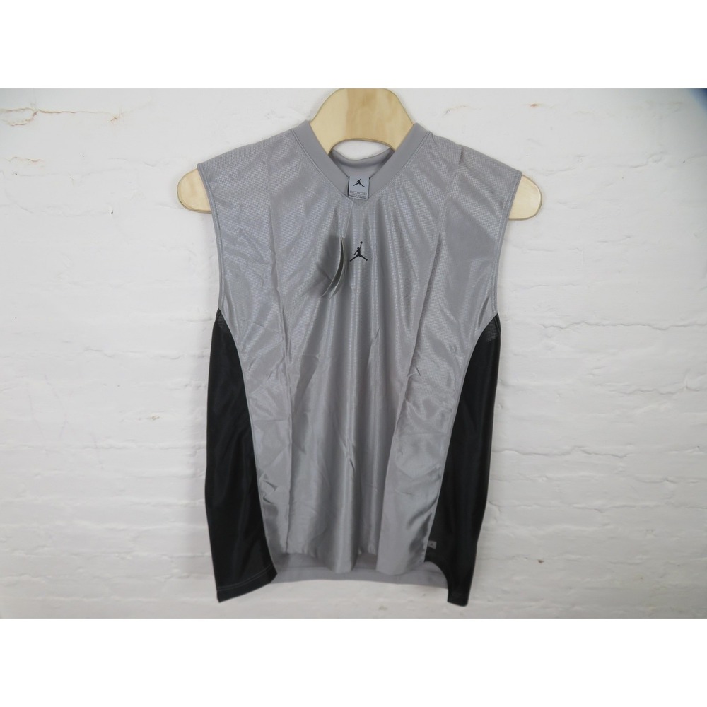 Vtg Air Jordan Tank Top Mens 2XL Jersey Silver Shiny Dazzle Sleeveless Top y2k